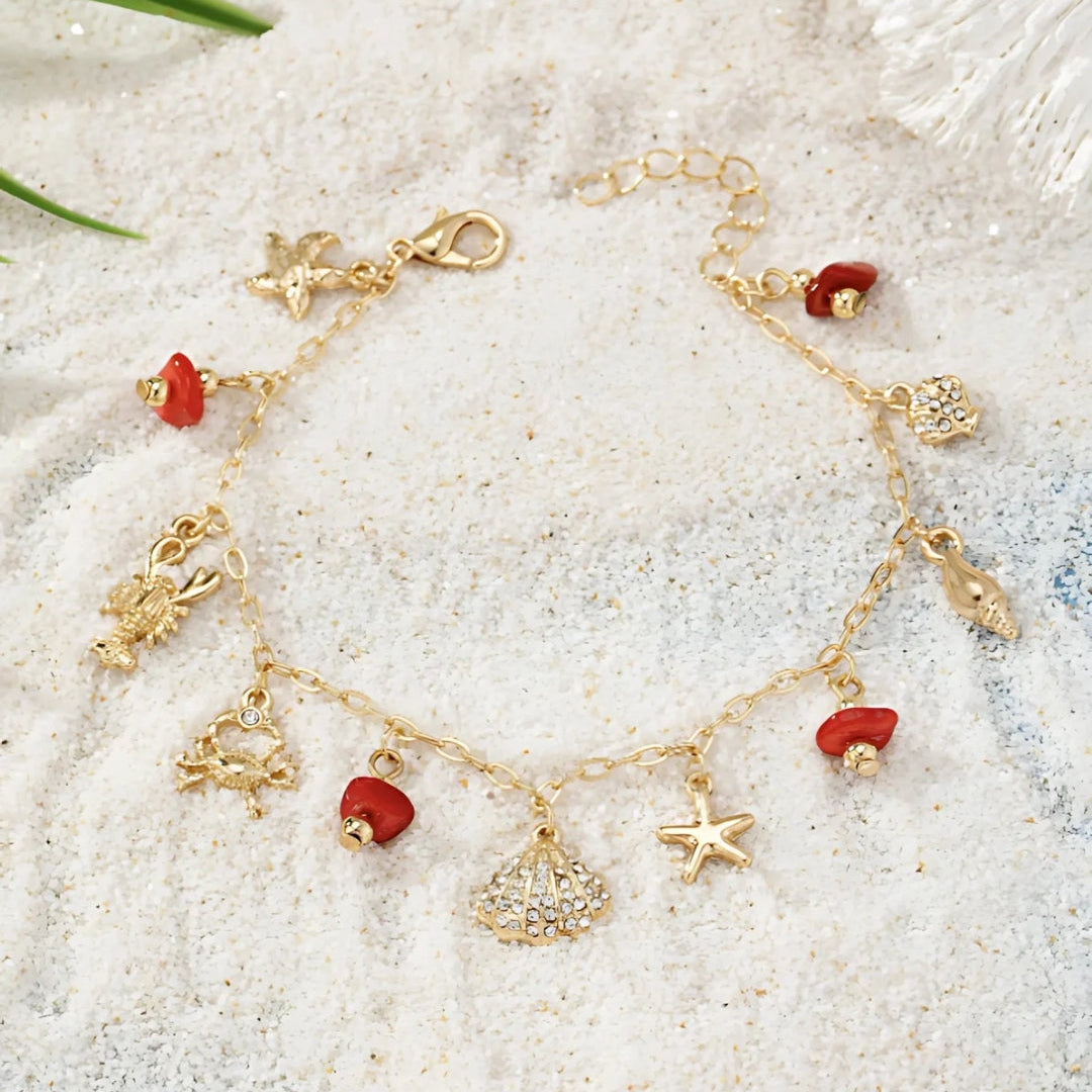 Coral Summer Charm Bracelets