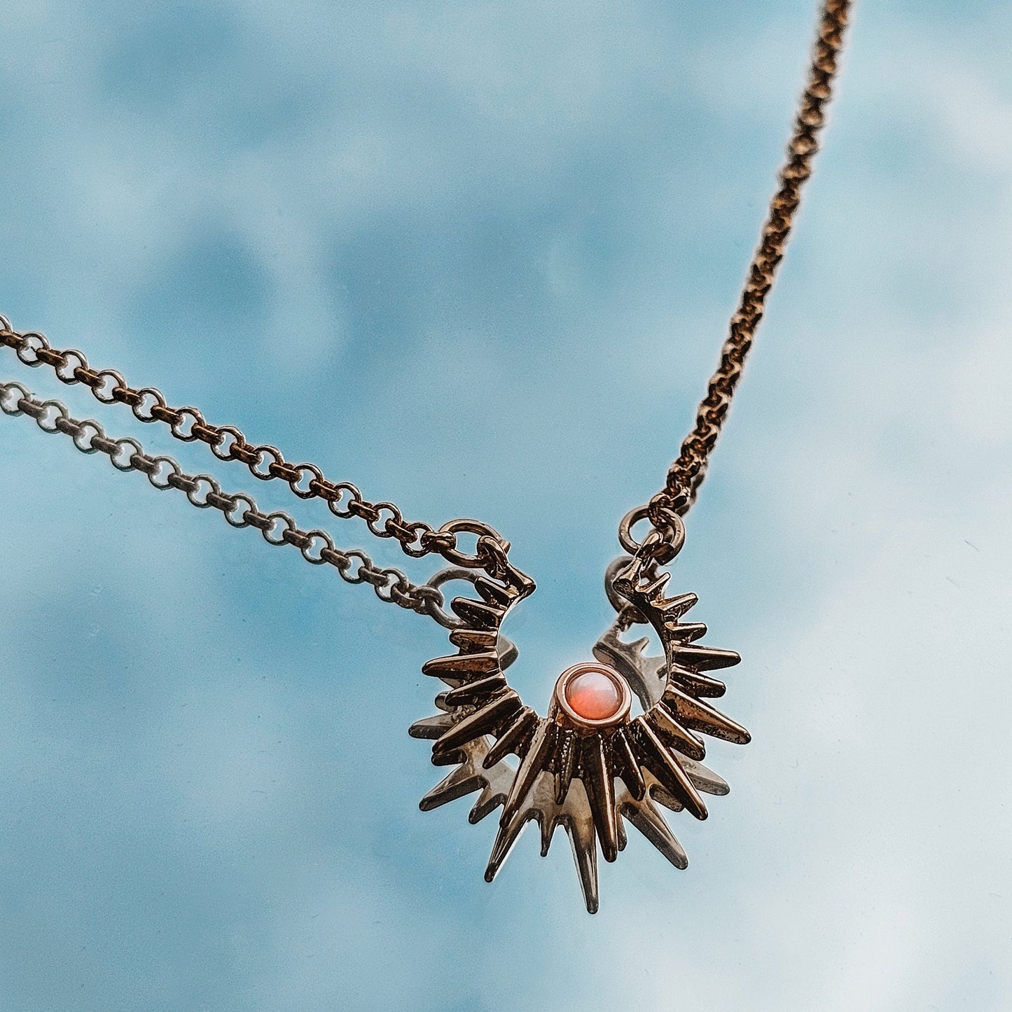 Moonstone Moon Pendant Necklace