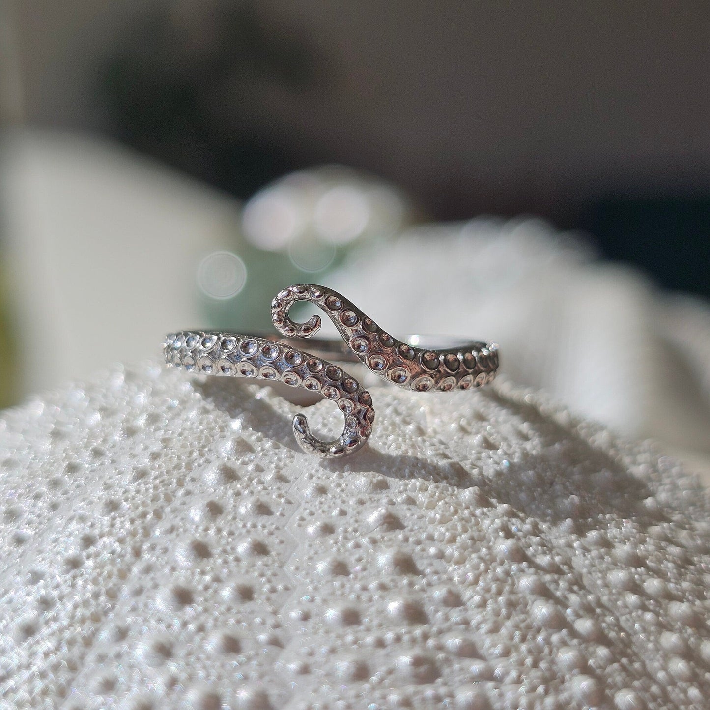 Silver small version of our octopus ring