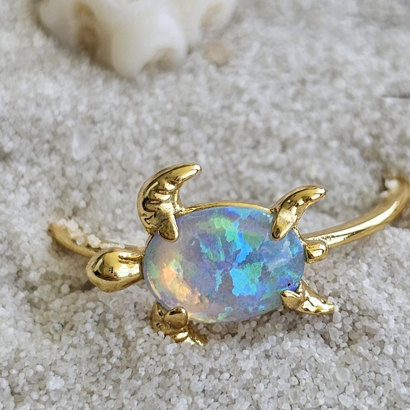 Opal Ring Turtle Pura Vida Turtle Opal Ring Blue Fire Turtle Opal
