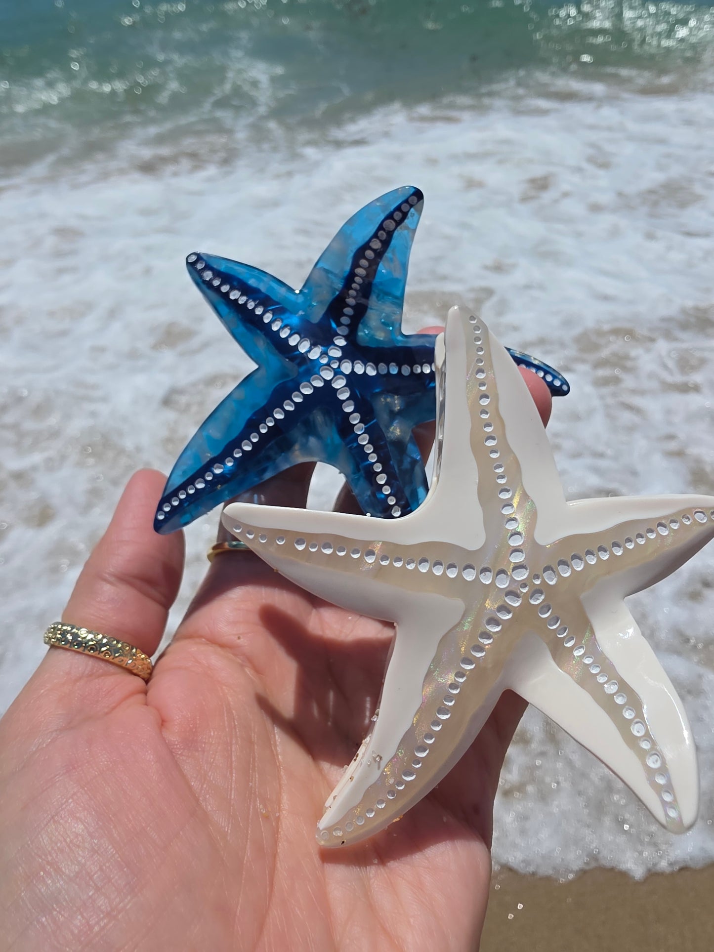 White Starfish Hair Clip