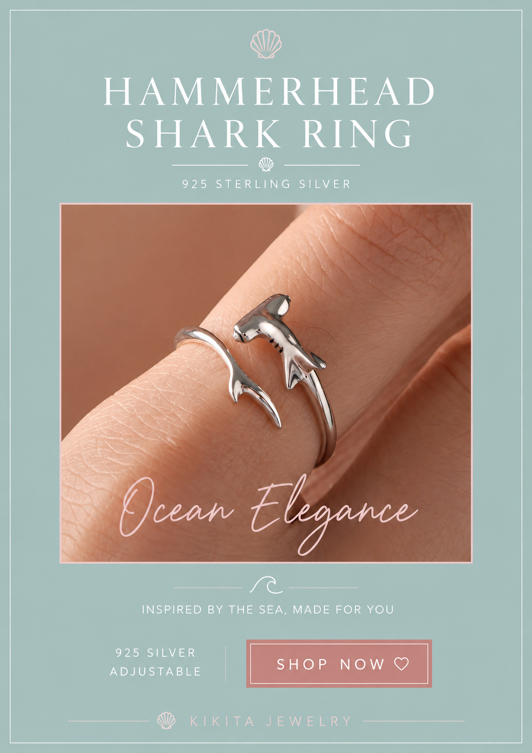 Hammerhead Shark Dainty Ring