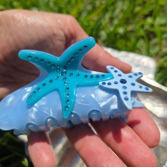 Blue Starfish Hair Claw 