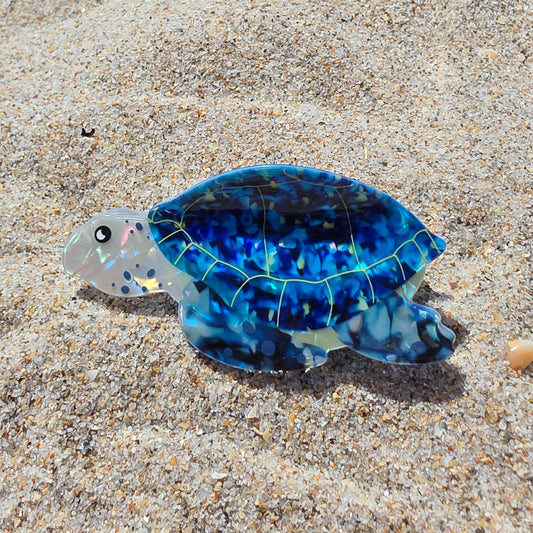Blue Turtle Hair Claw