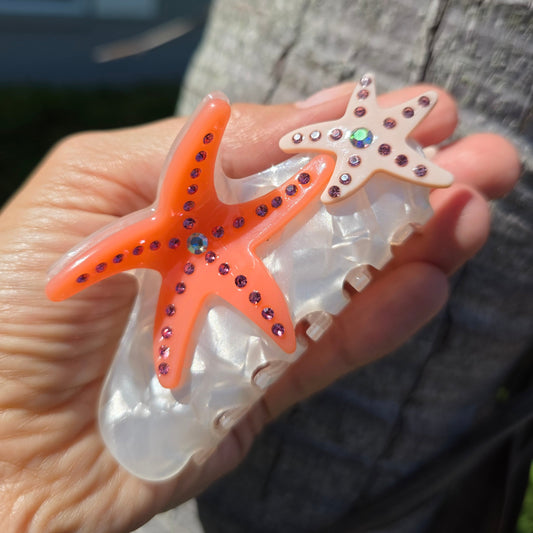 Coral Starfish Hair Claw