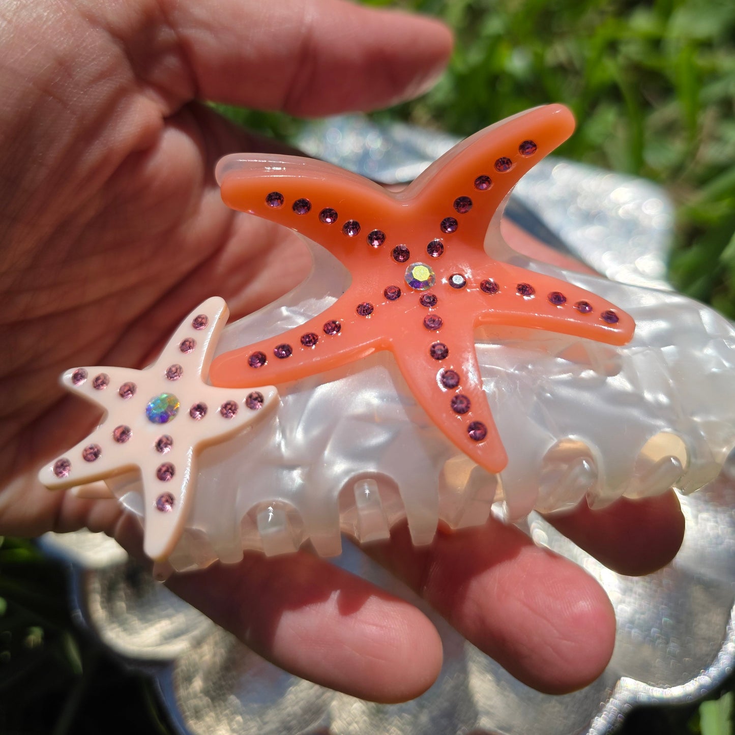 Coral Starfish Hair Claw