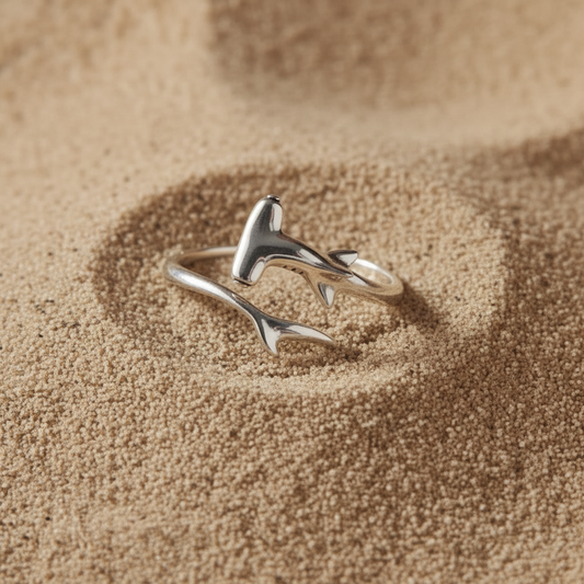 Picture of our newest Hammerhead Shark Dainty Ring