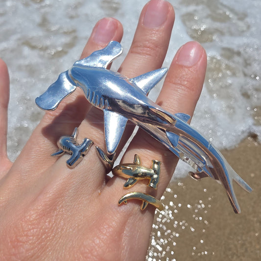 Hammerhead Shark Hair Silver Hairclip