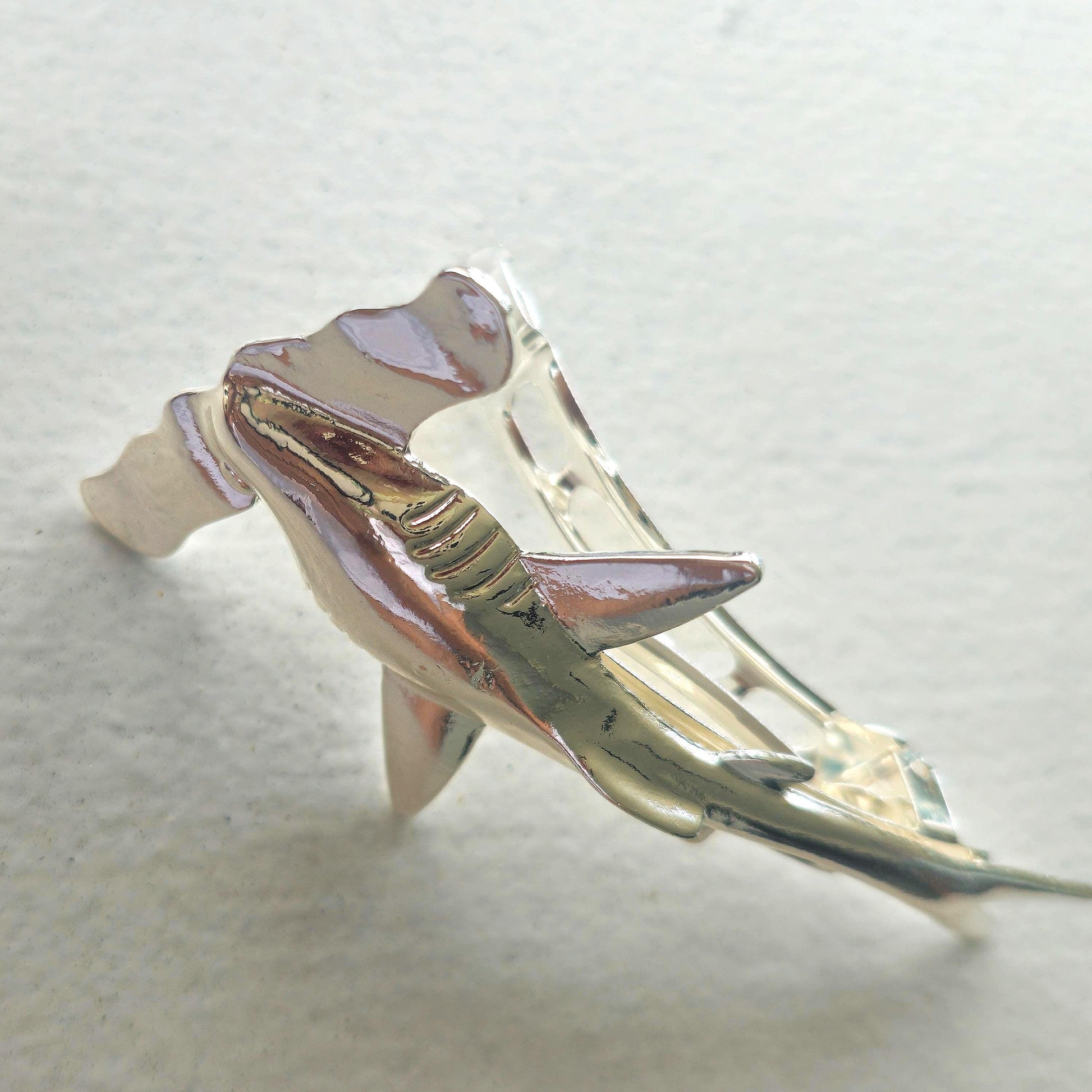 Silver Hammerhead Shark Hair Clip