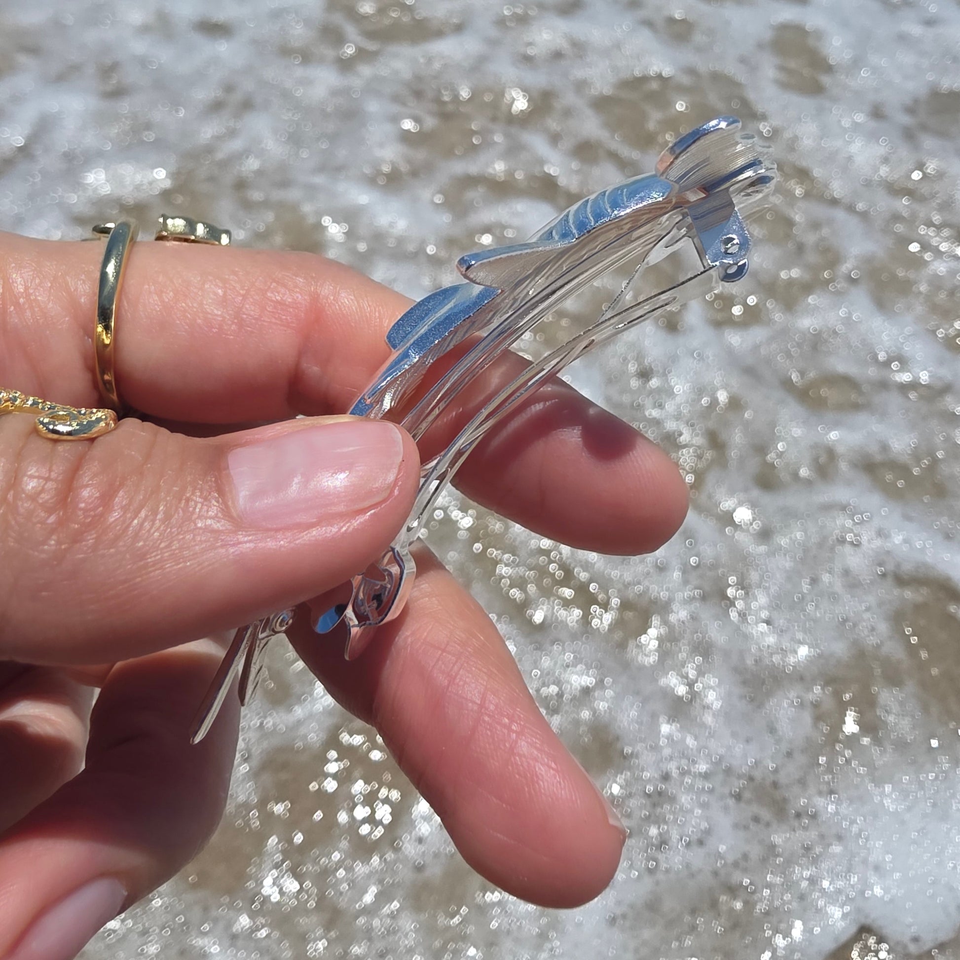 Hammerhead Shark Hair Silver Hairclip