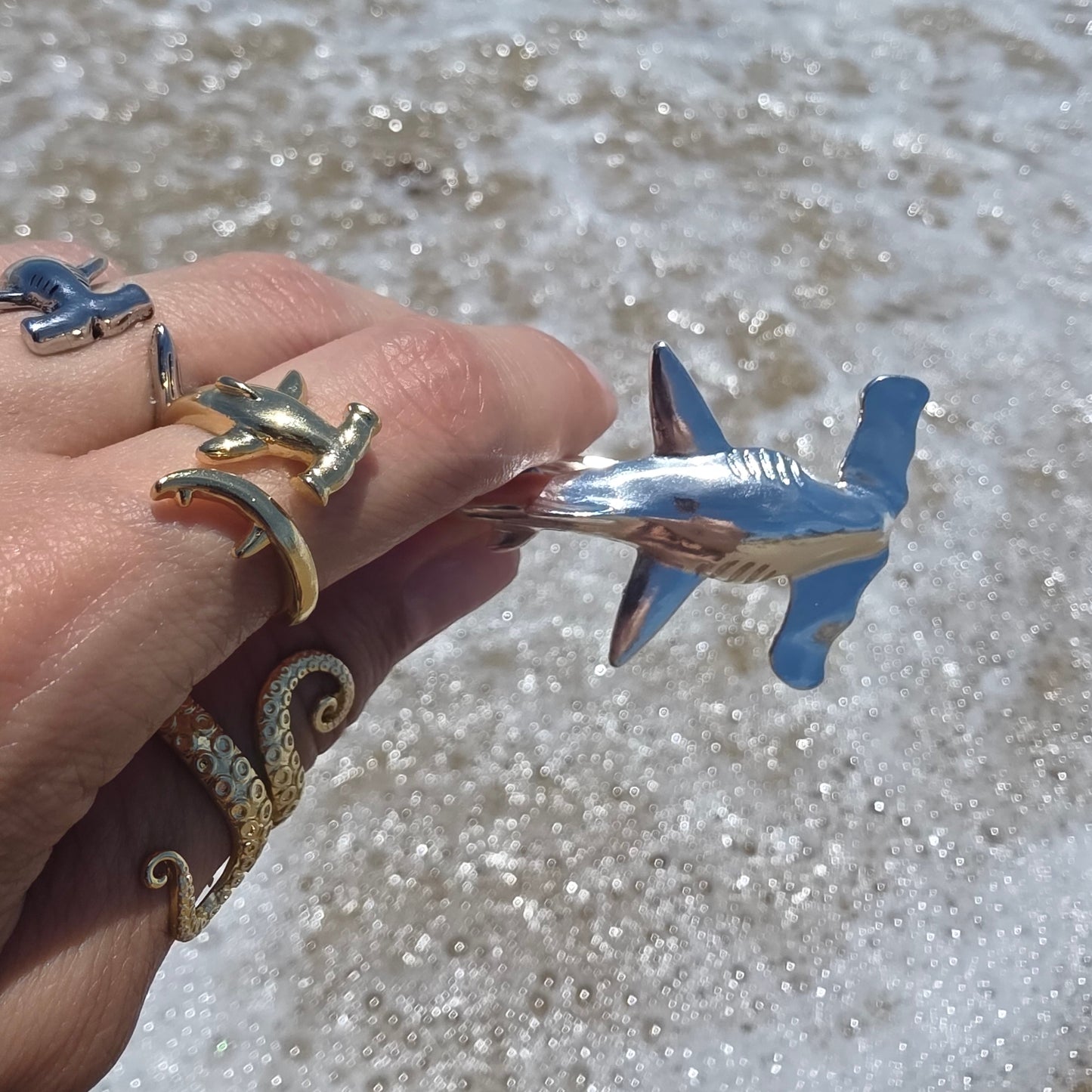 Hammerhead Shark Hair Silver Hairclip