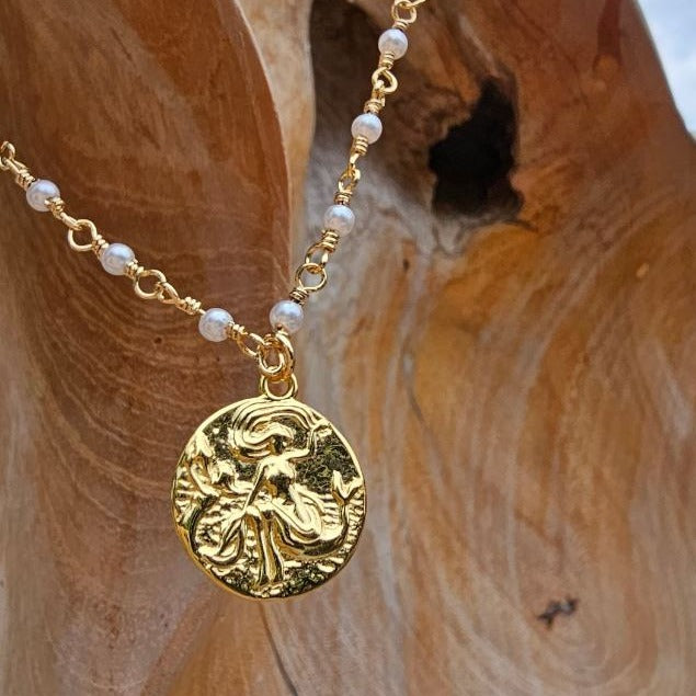 Mermaid on sale coin necklace