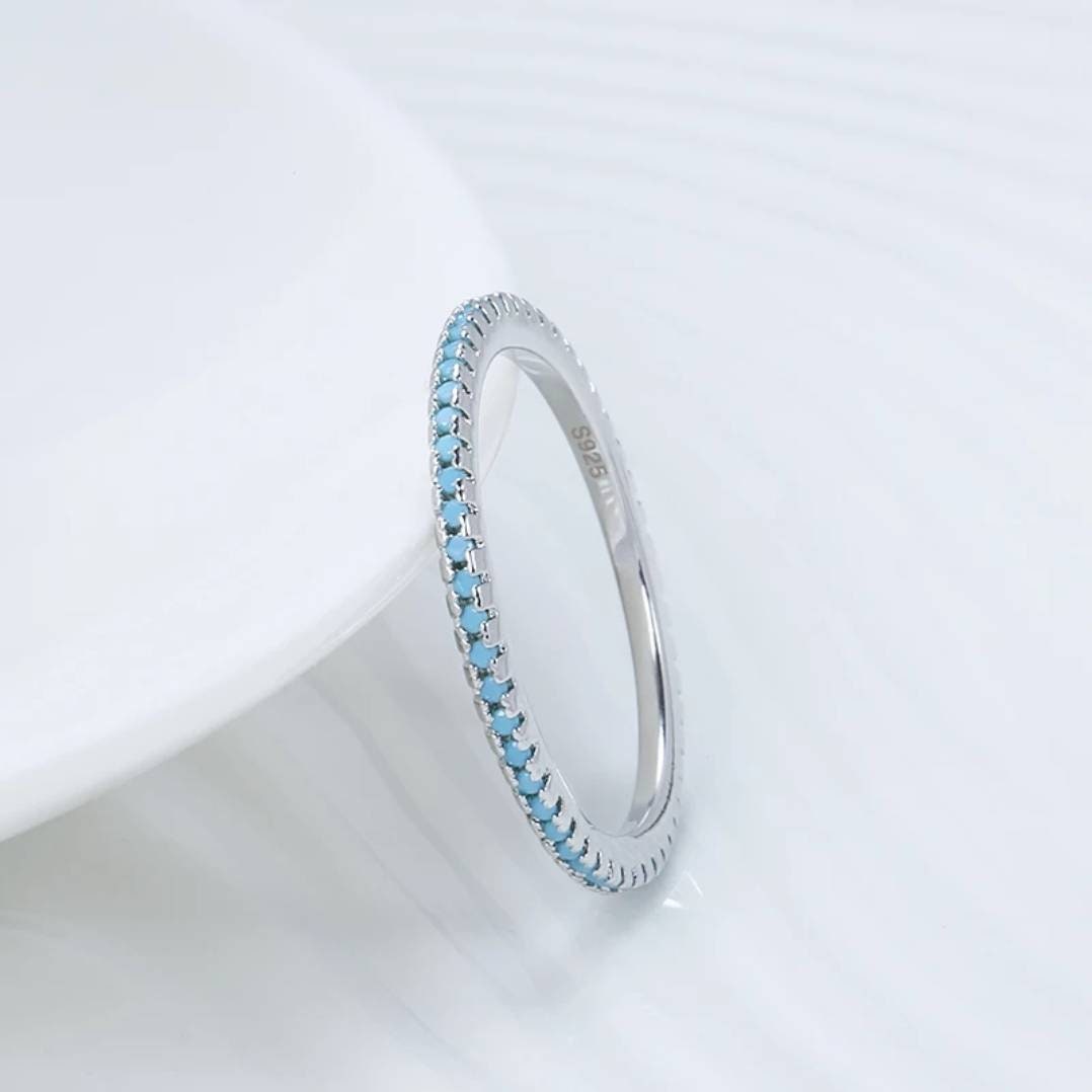 Tahiti Teal Waters Ring - Silver and size 7