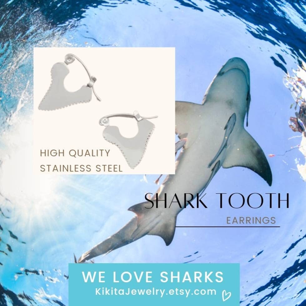 Shark Tooth Earrings are beautiful and classy. Perfect gift for the Shark lover