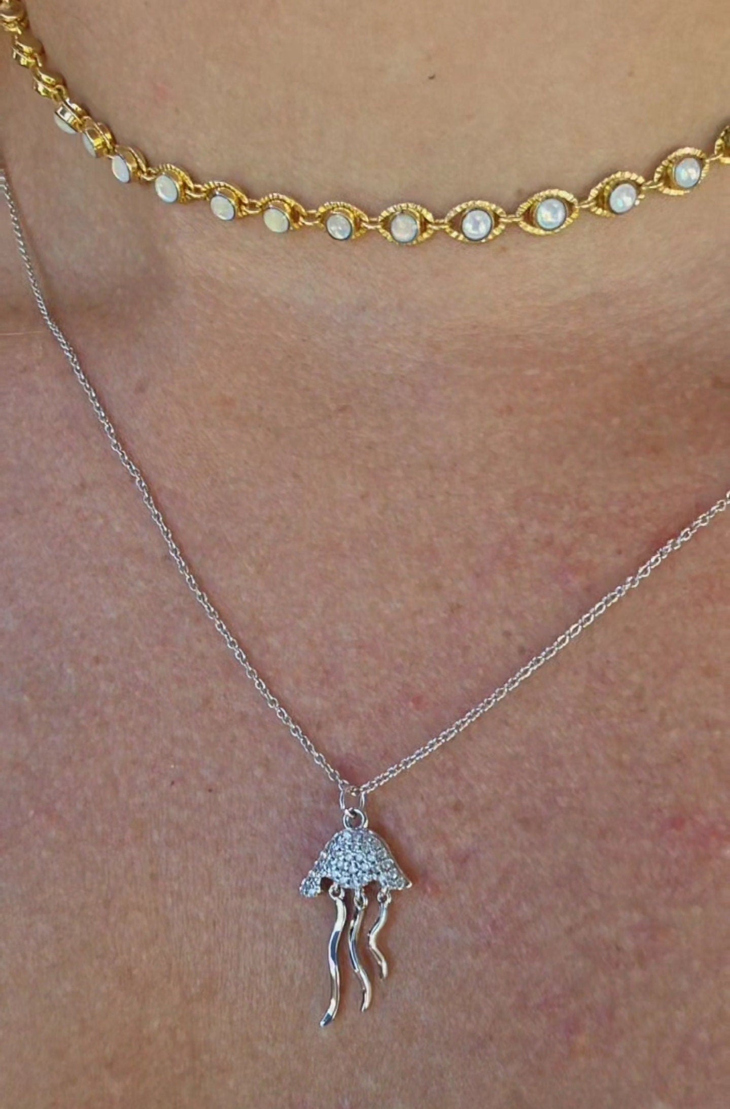 Silver Jellyfish Necklace