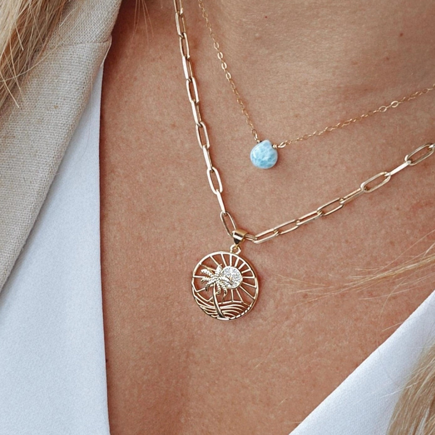 Larimar Love Necklace