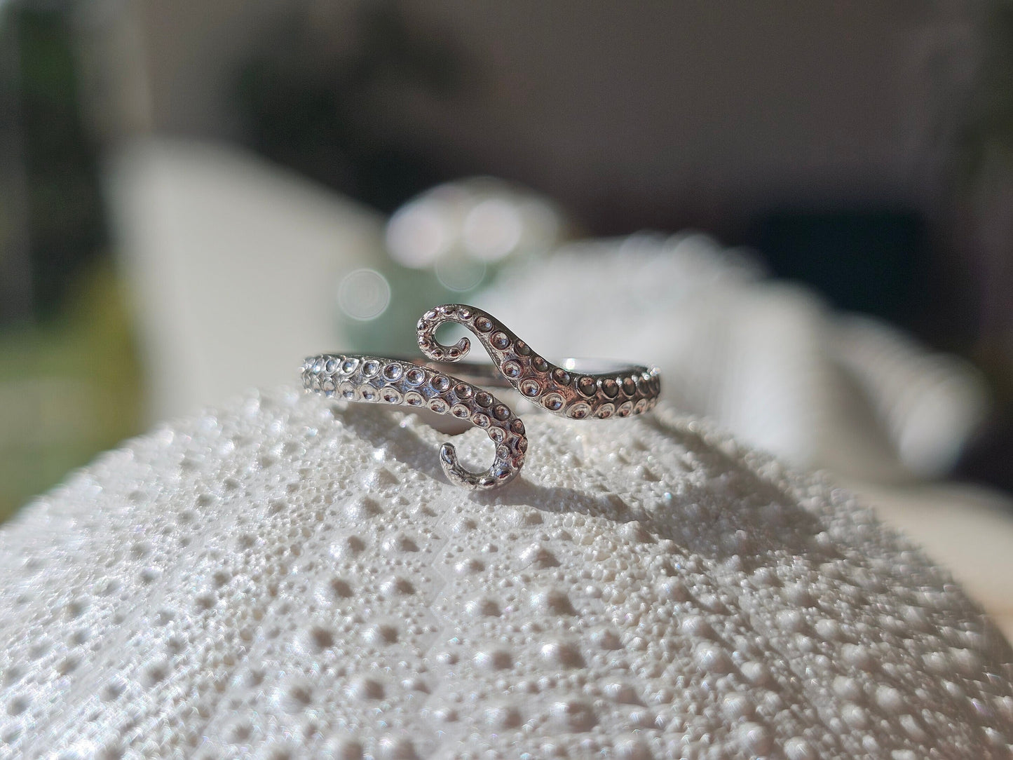 Silver small version of our octopus ring