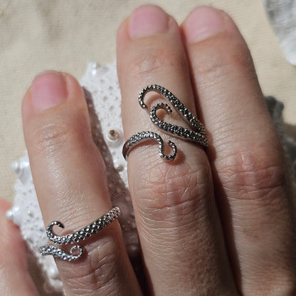 Dainty Silver Octopus Tentacle