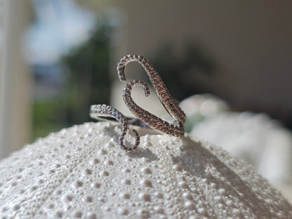 Silver Octopus Ring, made with 925 Silver and adjustable