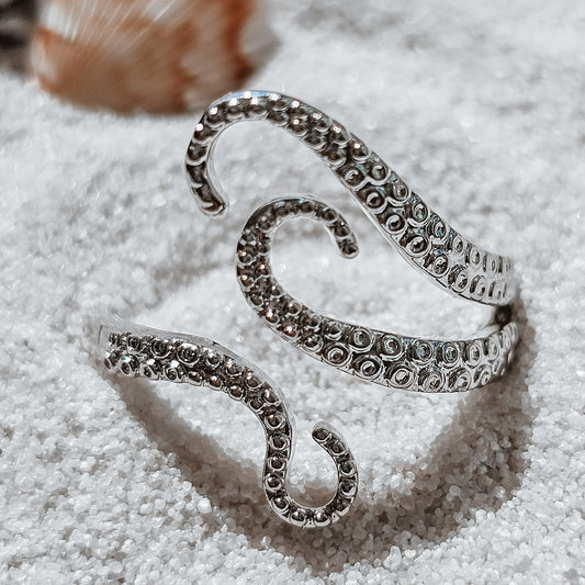 Dainty Silver Octopus Tentacle