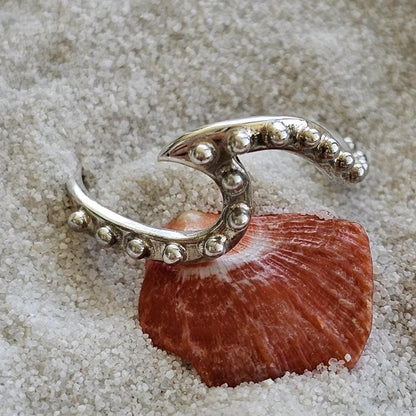 Wave Ring - 925 pure Silver, Dainty, Hammered ring, Ocean Tide, Beach, Jewelry in Silver, surf