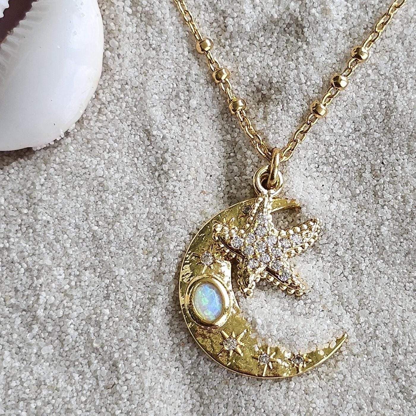 Moon Starfish Necklace