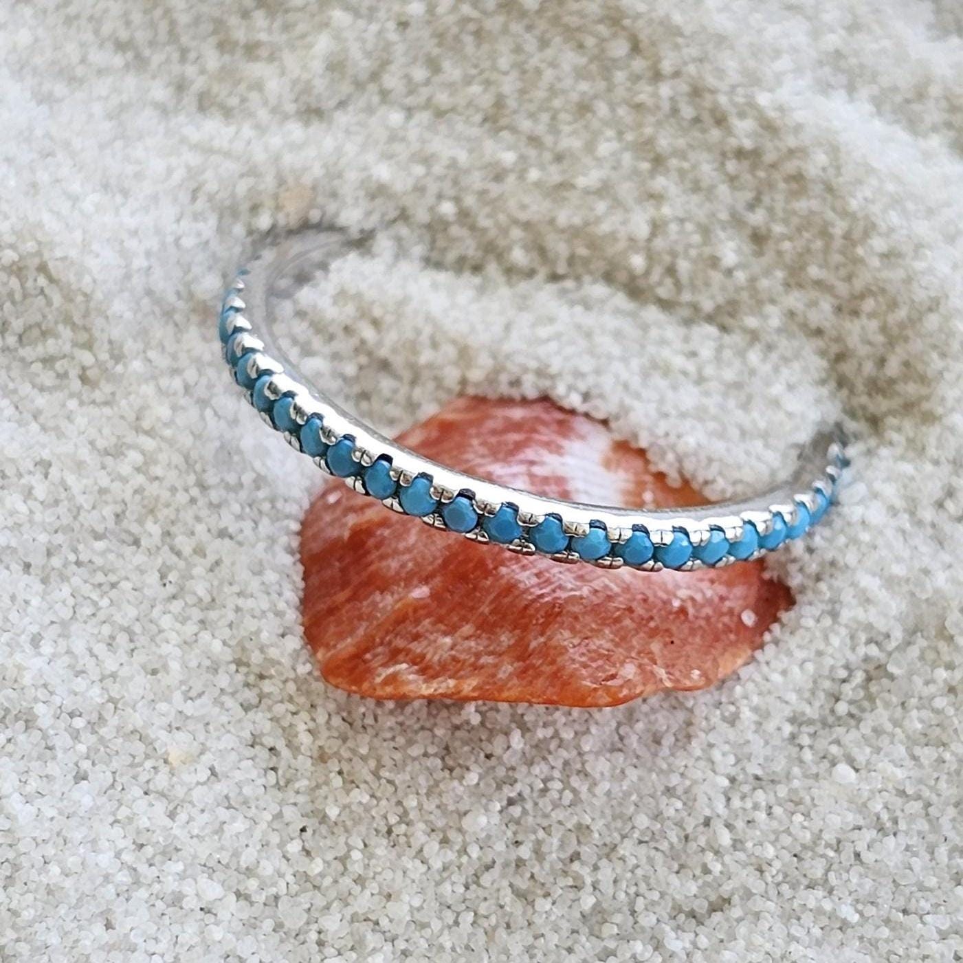 Tahiti Teal Waters Silver Ring