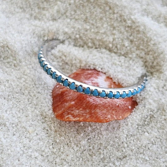 Tahiti Teal Waters Silver Ring