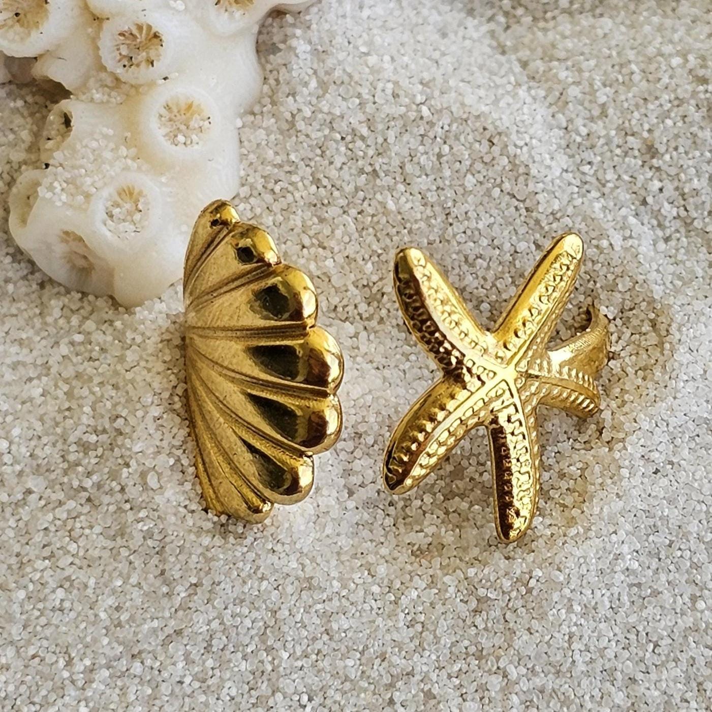 Starfish and Shell Ring