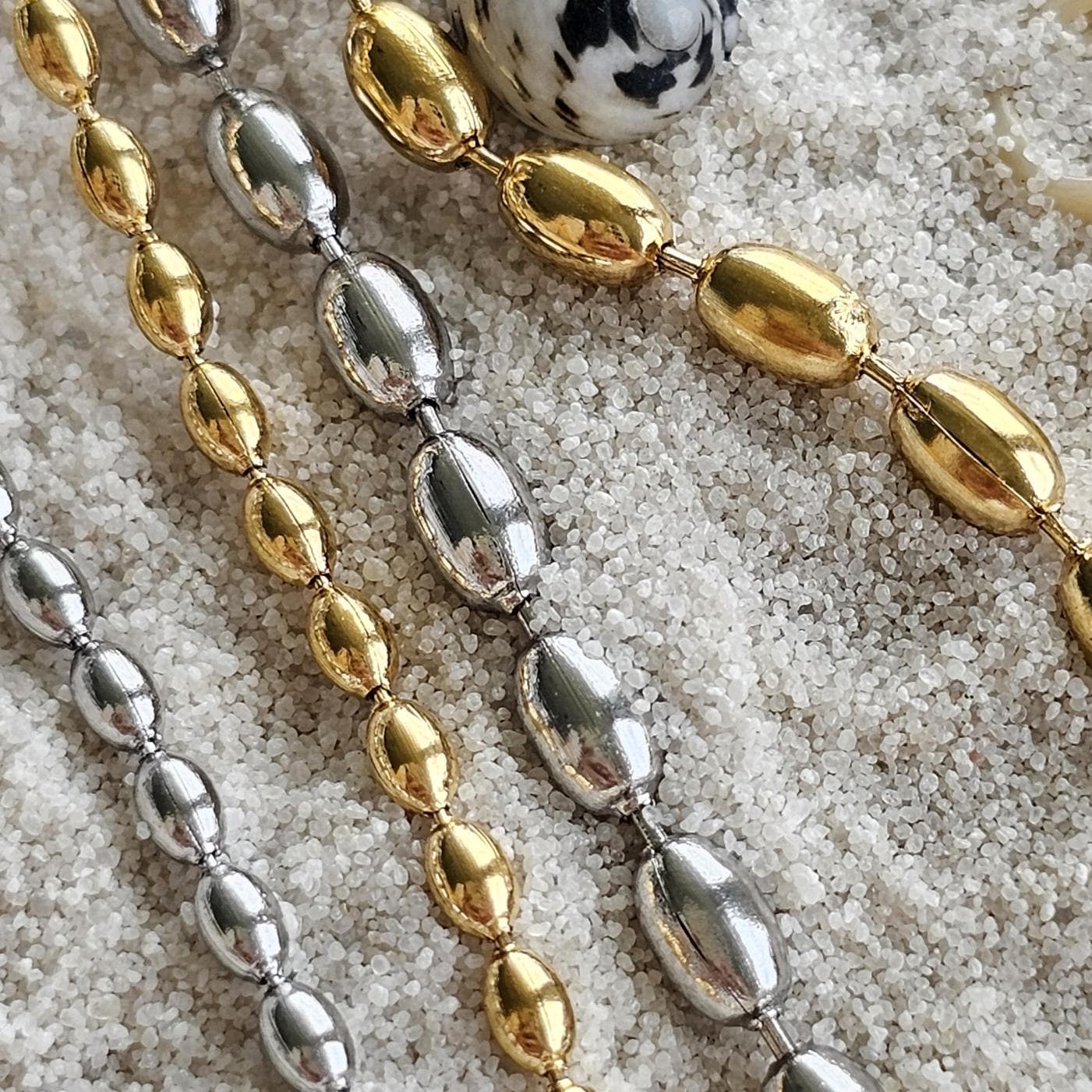 Rice bead bracelets, gold and silver plated, beach girl, Minimalist, Dainty, Ocean Gift, beach style, stackable, Tarnish free waterproof