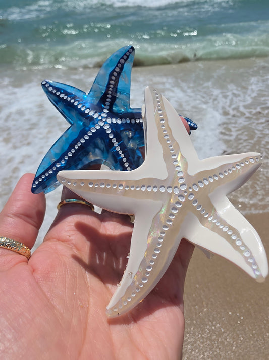 White Starfish Hair Clip