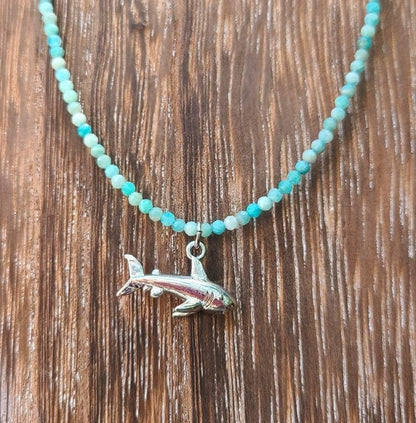 Shark Love Tahitian Necklace, 925 Silver Shark, Silver Shark Tooth, Ocean lovers, SCUBA, Freedivers, Pelagic Gift, Shark Jewelry